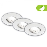 Kruhová - BRILO 7989036 3ks sada LED vestavné bodové svítidlo EEK A 90mm, nastavitelné, ploché, 2W, 4000K, bílé - BRILO