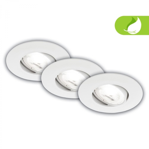 Kruhová - BRILO 7989036 3ks sada LED vestavné bodové svítidlo EEK A 90mm, nastavitelné, ploché, 2W, 4000K, bílé - BRILO - foto 1
