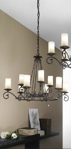 Vícečetná - OR LU 1K/3615/6+3 Závěsné svítidlo 9x40W E14 antik, výška 82cm, průměr 79cm - ORION - foto 1