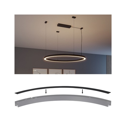 Liniové LINION - P 98227 Linion příslušenství zakřivený kryt černá mat - PAULMANN - foto 1