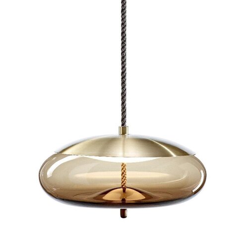 Dekorativní - BRO PC01017-BIANCO Závěsné svítidlo KNOT DISCO 14W 50cm sklo - BROKIS A - foto 1