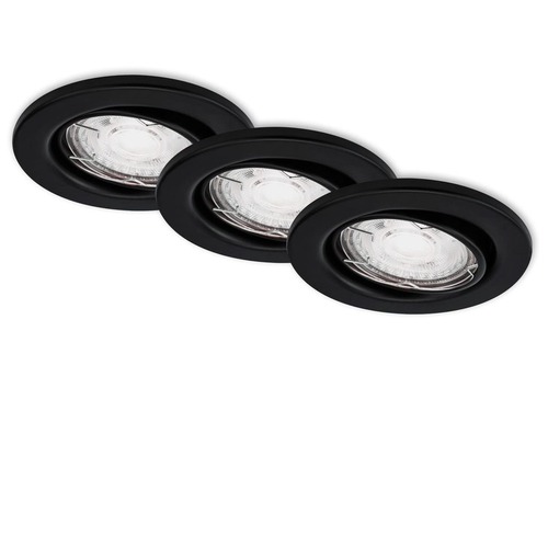 Kruhová - BRI 7147-035 3ks LED vestavné svítidlo, pr. 8,6 cm, 5 W, černá - BRILONER - foto 1
