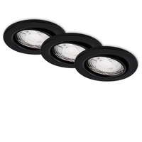 Kruhová - BRI 7147-035 3ks LED vestavné svítidlo, pr. 8,6 cm, 5 W, černá - BRILONER