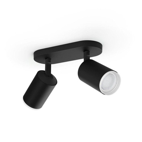 Bodová - PH 8720169319271 Hue 50632/30/P7 Hue WACA Fugato bodové LED svítidlo 2x GU10 5,7W 350lm 2000-6500K RGB IP20, černé - PHILIPS - foto 1