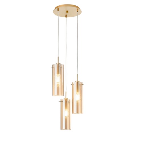 Dekorativní - FAN I-MAGIC-S3-ORO Závěsné svítidlo Magic, zlatá/jantar, 3 x E27, 27,3 x 27,3 x 150 cm - FANEUROPE - foto 1