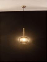 Koule - NV 9028829 Závěsné svítidlo AMELIA zlatá a čiré sklo G9 1x5W 230V IP20 bez žárovky - NOVA LUCE