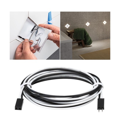 Zapuštěná - P 78416 LumiTiles kabel Square teplá bílá 0,7m 12V černá umělá hmota - PAULMANN - foto 1