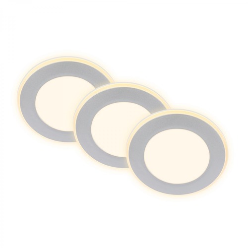 Kruhová - BRILO 7988034 BRILONER Gima 3ks sada LED vestavné bodové svítidlo, 3 krokové ovládání, matný chrom 7988034 - foto 1