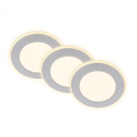 Kruhová - BRILO 7988034 BRILONER Gima 3ks sada LED vestavné bodové svítidlo, 3 krokové ovládání, matný chrom 7988034