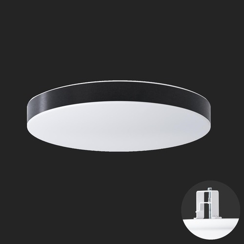 Koupelnová - OS DEL69382 DELIA CV3 stropní/nástěnné plastové polovestavné svítidlo bílá / bílo - černá IP44 3000 K 49W LED nouzové kombinované 3 h (původní kód OS 69382) - OSMONT - foto 1