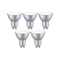 GU10/GZ10 - P 29235 Standard 230V LED reflektor GU10 5ks sada 4,9W 2700K hliník - PAULMANN