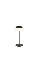 Na stůl - FAN LED-JIN-L-NER Solární stolní lampa Jin (černá), dobíjecí LED 1,2 W, stmívatelná 3000K, IP54, Ø 17 x 32 cm - FANEUROPE