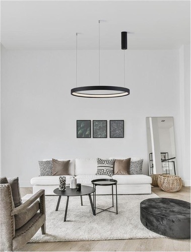 Kruhová - NV 9345616 Závěsné svítidlo PERRINE černý hliník a akryl LED 42W 230V 3000K IP20 stmívatelné - NOVA LUCE - foto 1