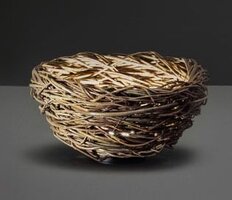 Dekorační - LND NS70000DNB10G Venkovní svítidlo NEST Ø17cm 8W vrbové proutí - LANDA