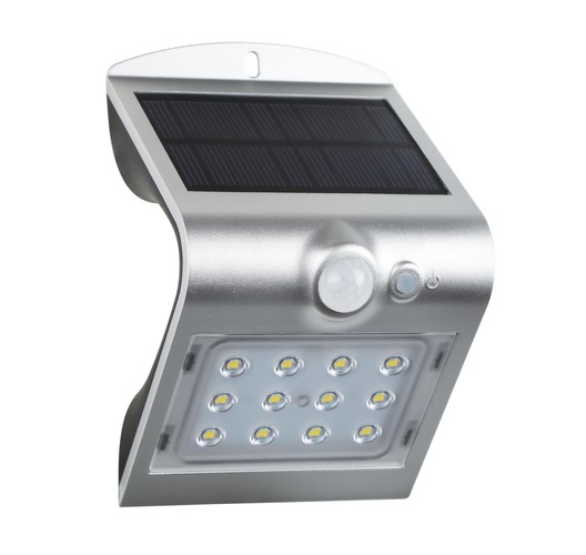 Reflektory - CEN ACSS-151240 SOLÁRNÍ LED ARCADIA 1.5 SENZOR STŘÍBRNÁ 1,5W 4000K 220Lm IP65  - CENTURY - foto 1