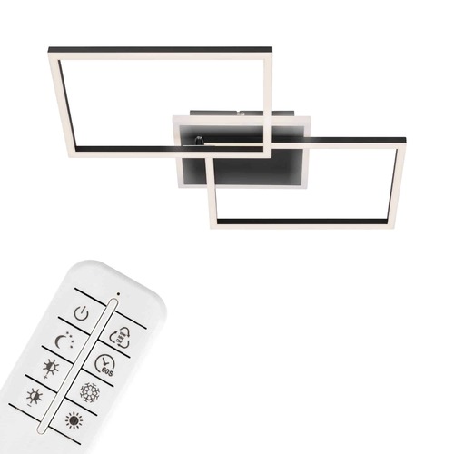 Hranatá - BRILO 3049-015 LED CCT rám 50 cm 2x15W 1800lm černá - BRILONER - foto 1