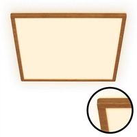 Hranatá - BRILO 7453314 BRILONER Tava Wood LED stropní svítidlo, přímé a nepřímé osvětlení, ploché, imitace dřeva, 42x42 cm 7453314