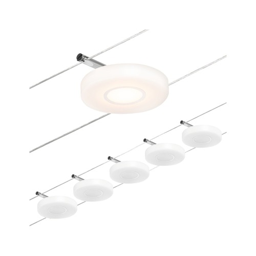 Sady - P 94426 LED lankový systém DiscLED základní sada 5x4,5W 3000K 230/12V matný chrom/chrom - PAULMANN - foto 1