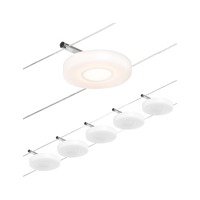 Sady - P 94426 LED lankový systém DiscLED základní sada 5x4,5W 3000K 230/12V matný chrom/chrom - PAULMANN