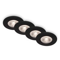 Kruhová - BRILO 7998-045 LED vestavná svítidla, pr.9 cm, 4x LED, 4,9 W, 480 lm, matná černá - BRILO