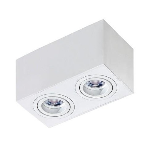 Downlight - AZZ AZ2826 Stropní bodové přisazené svítidlo Azzardo Brant 2 square white AZ2826 GU10 2x50W IP20 18cm hranaté bílé - AZZARDO - foto 1
