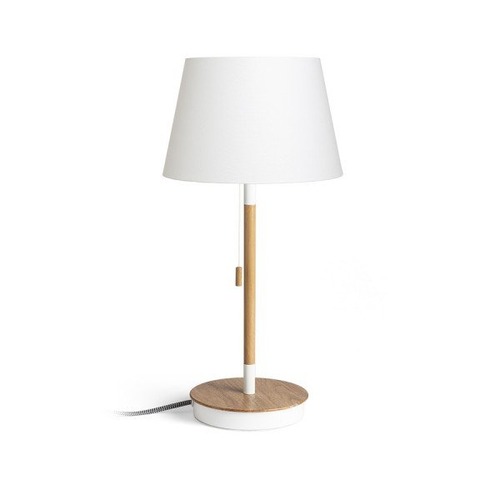 Stolní lampy dekorační - RED R14038 KEITH/ALVIS 24 stolní s USB krémově bílá buk 230V E27 7W - RED - DESIGN RENDL - foto 1