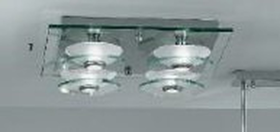 Hranatá - OR DL 7-409/4 Stropní svítidlo 4x40W G9 satin, rozměr 42x42cm, výška 10cm - ORION - foto 1