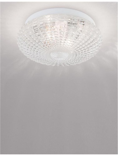 Kruhová - NV 9738255 Stropní svítidlo CLAM čiré sklo bílý kov E27 2x12W 230V IP44 bez žárovky - NOVA LUCE - foto 1