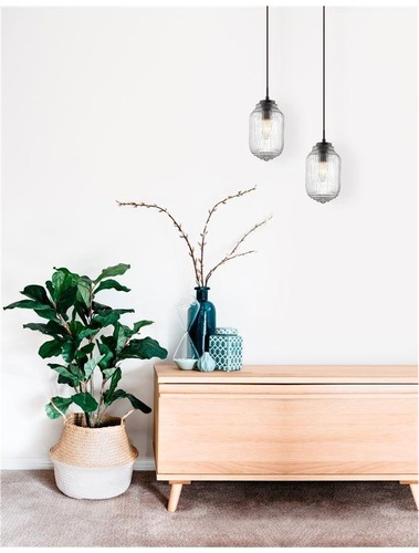 Dekorativní - NV 838184 Závěsné svítidlo NORD čiré sklo hnědá kovová základna hnědý kabel E14 1x5W IP20 bez žárovky - NOVA LUCE - foto 1