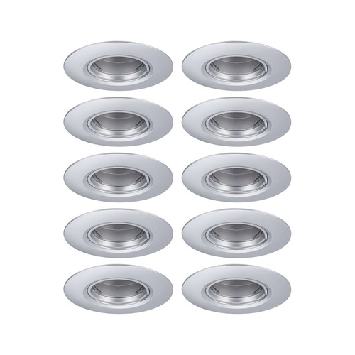 Kruhová - P 92119 Vestavné svítidlo 10ks-sada nevýklopné kruhové 90mm GU10 max. 10x10W 230V matný chrom - PAULMANN - foto 1