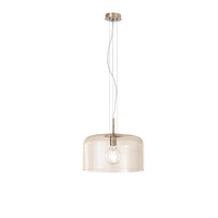 Kruhová - FAN I-GIBUS-S40 AMB Závěsné svítidlo Gibus, jantarové, 1 x E27, 40 x 40 x 150 cm - FANEUROPE