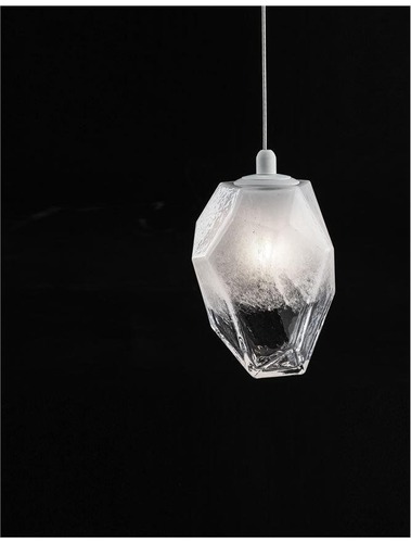 Dekorativní - NV 9160231 Závěsné svítidlo ICE bílé sklo s přechody a bílý kov G9 1x5W 230V IP20 bez žárovky - NOVA LUCE - foto 1