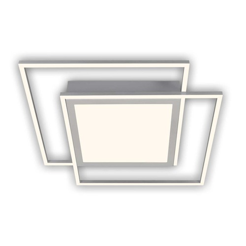 Hranatá - BRILO 3740-019 LED stropní svítidlo, 51,5 cm, 50 W, 5000 lm, hliník-matný chrom - BRILO - foto 1