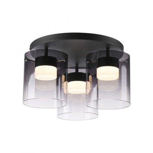 Dekorativní - LD 14041-18 LED stropní svítidlo černé kouřové sklo do ložnice, krokově stmívatelné, 3000K - JUST LIGHT - foto 1