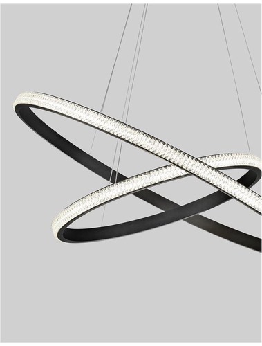 Kruhová - NV 9481092 Závěsné svítidlo NAGER černý hliník a akryl LED 45W 230V 3000K IP20 stmívatelné - NOVA LUCE - foto 1