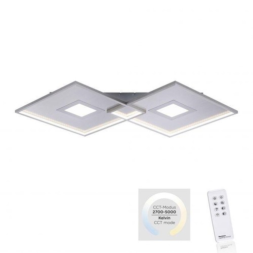 Hranatá - PN 8378-55 AMARA LED stropní svítidlo v barvě oceli moderní design s funkcí stmívání a dálkovým ovladačem 2700-5000K - PAUL NEUHAUS - foto 1