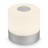 Na stůl - BRILO 7461014 LED nabíjecí stolní lampa, 7 cm, USB-C, 2W, 150lm, matný chrom - BRILO