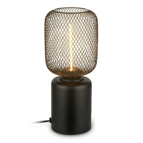 BRILO 7583015 BRILONER Rist stolní lampička - s vypínačem, drátěné pletivo, E27 patice, černá 7583015 - foto 1