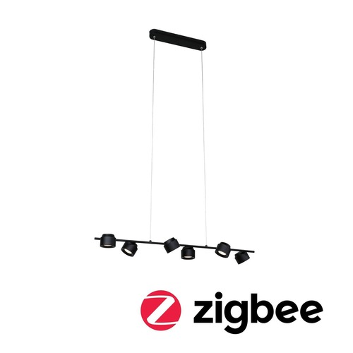 Vícečetná - P 79784 LED závěsné svítidlo Smart Home Zigbee Puric Pane 6x6W černá - PAULMANN - foto 1