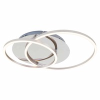 Kruhová - BRILO 3228-018 LED stropní svítidlo, 51,5 cm, 4100 LM, 36 W, hliník-chrom - BRILO