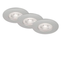 Kruhová - BRI 7047-034 3ks sada LED vestavné svítidlo, pr. 9 cm, stmívatelné 5 W, matný chrom - BRILONER