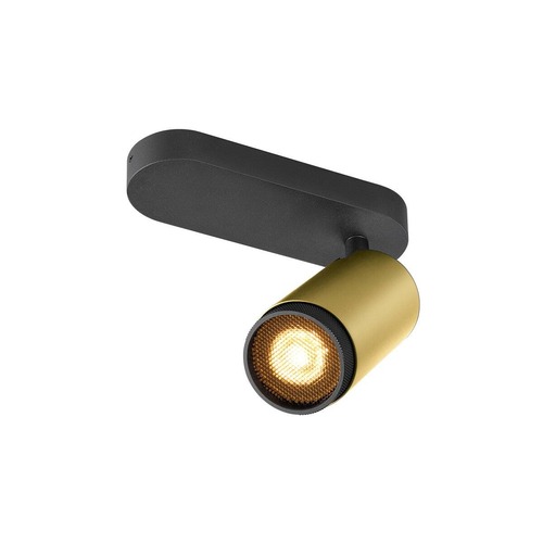 Bodová - LA 1009095 GRIP! L SPOT CL, single, QPAR51, stropní svítidlo pro povrchovou montáž, válcové, 1 x max. 6 wattů, zlatá / černá - BIG WHITE (SLV) - foto 1