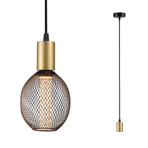 Koupelnová - P 71134 Závěsné svítidlo Ravi IP44 E27 max. 60W černá mat/zlatá - PAULMANN - foto 1