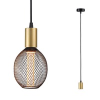 Koupelnová - P 71134 Závěsné svítidlo Ravi IP44 E27 max. 60W černá mat/zlatá - PAULMANN