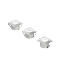 Hranatá - FAN INC-ASSO-Q3 Podhledové zápustné svítidlo Asso, zlaté, hliník, 3 x 1 W, 300 lm, 4000 K, 3,2 x 3,2 x 2,2 cm - FANEUROPE