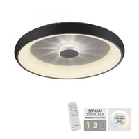 Kruhová - LD 14386-18 VERTIGO LED stropní svítidlo černá 61x61 kruhové křišťálový efekt stmívatelné CCT 2700-5000K - LEUCHTEN DIREKT / JUST LIGHT