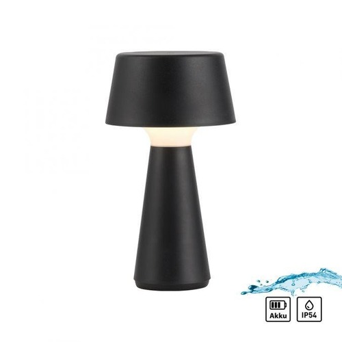Na stůl - LD 19260-18 ABERA LED stolní lampa na baterie černá dotykový stmívač IP54 USB vnitřní i venkovní použití 3000K - JUST LIGHT - foto 1