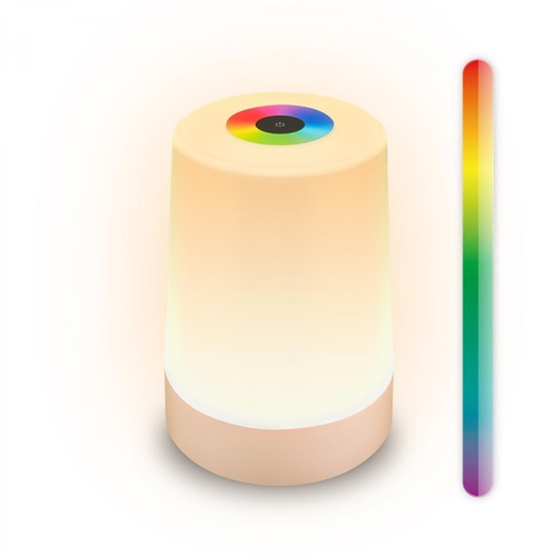 Stolní lampy dekorační - BRILO 7554011 BRILONER Nubsi stolní lampička - 2,8W, 280lm, nabíjecí, LED, stmívatelné, RGB+W, béžová mat 7554011 - foto 1
