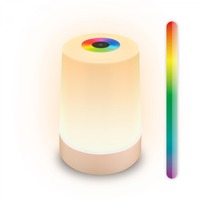 Stolní lampy dekorační - BRILO 7554011 Nubsi stolní lampička - 2,8W, 280lm, nabíjecí, LED, stmívatelné, RGB+W, béžová mat - BRILO