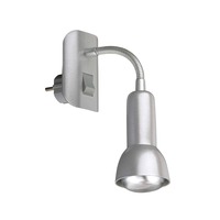 S ramenem - BRI 2739-014P Flexibilní svítidlo do zásuvky 22 cm 1x E14 25W titan - BRILONER